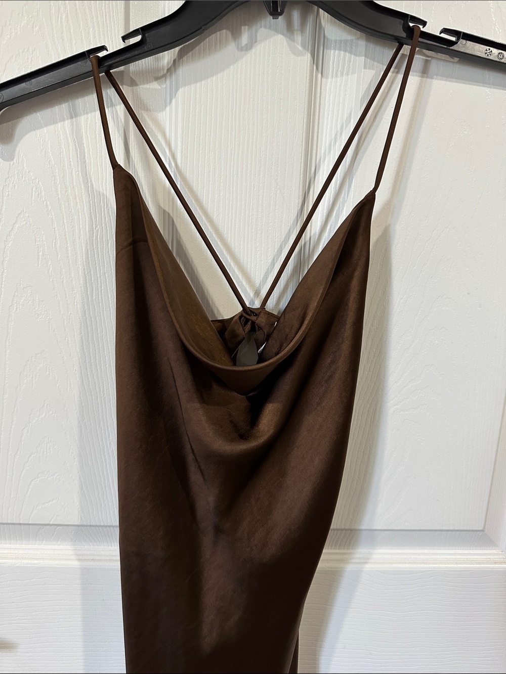 Hello Molly Chocolate Cowl Neck Maxi Slip Dress - Picture 2 of 8